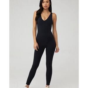 Free People Never Better One Piece Bodysuit Jumpsuit Black Womens Size XS